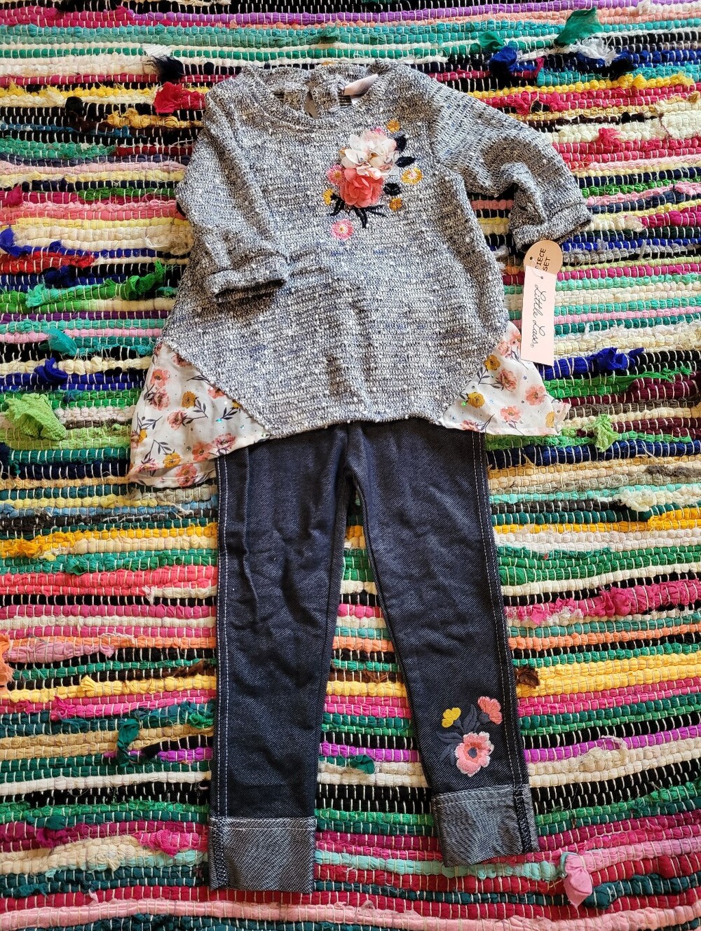 Little Lass Floral Tunic And Legging Set
